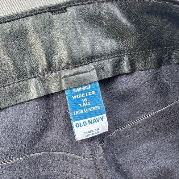 🎉5 for $45🎉 Old navy faux leather pants size 18 Tall black wide leg - Picture 10 of 13